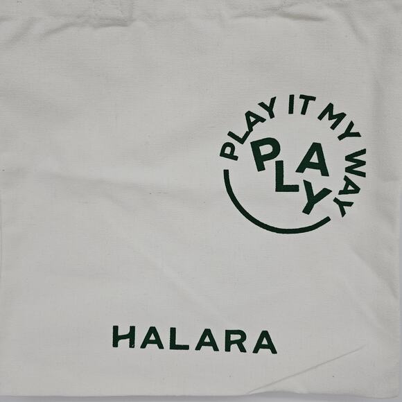 Halara Reuseable Canvas Top Handle Tote Bag and Terrycloth Hairband NEW in Bag - Picture 2 of 5